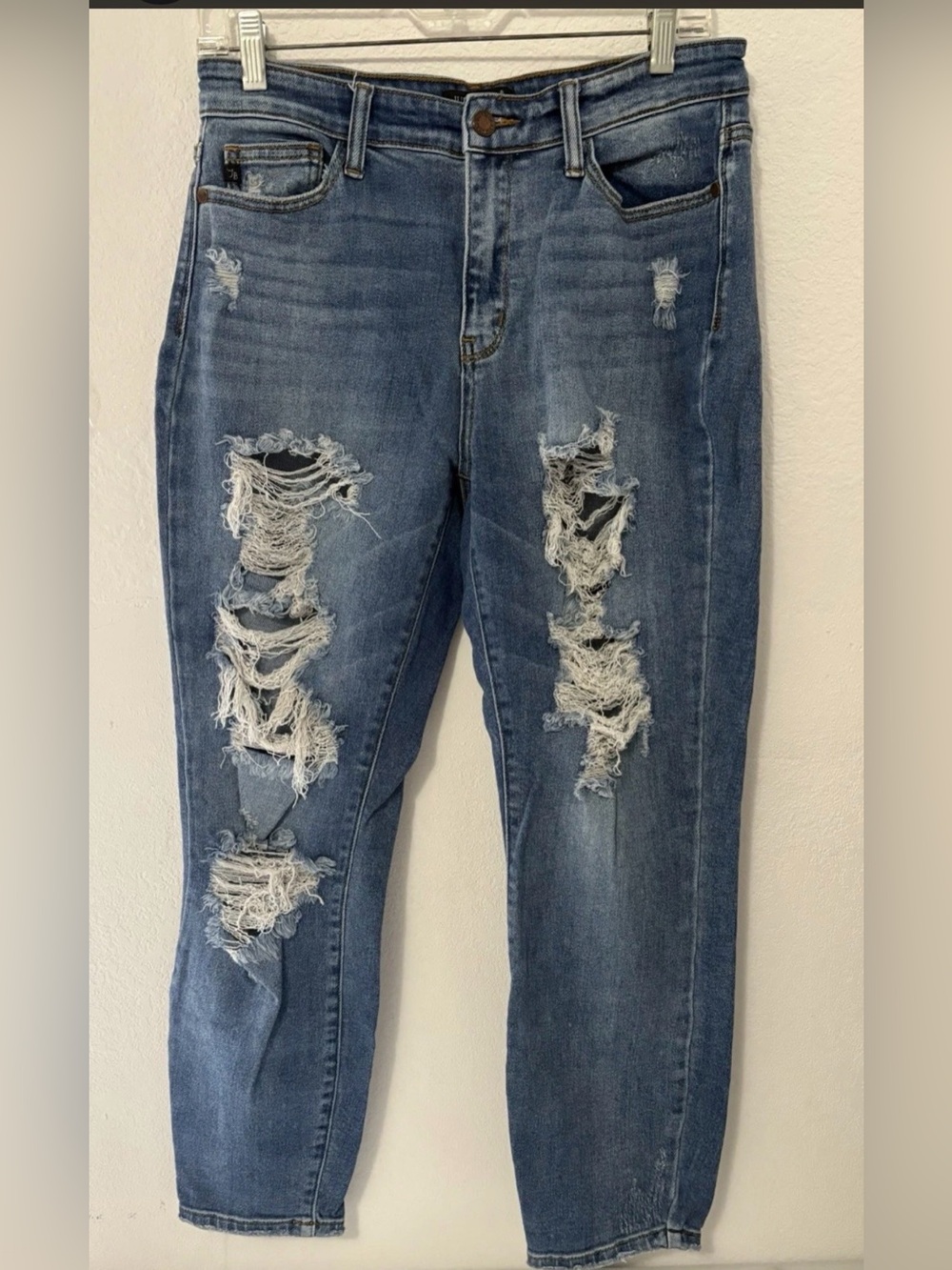 Judy Blue Destroyed Boyfriend Denim Jeans Womens Size 7/28